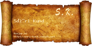Sári Kund névjegykártya